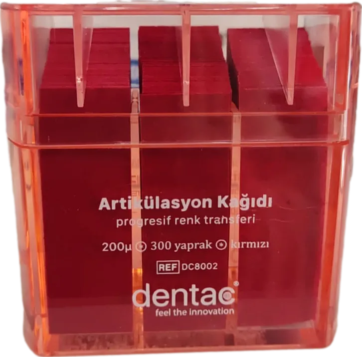 Dentac Artikulasyon Kağıdı 300 Yaprak Kırmızı