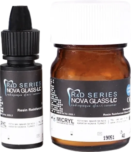 İmicryl Nova Glass LC Radyopak Işıkla Sertleşen Cam İyonomer Dolgu Simanı 15 gr