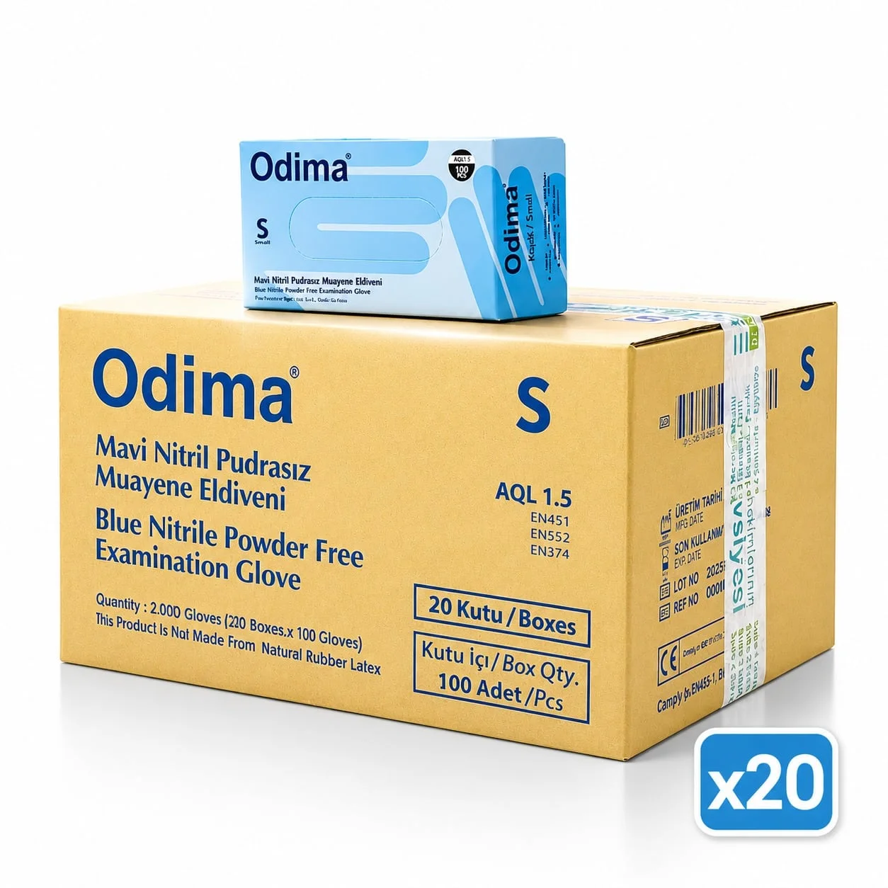 Odima Nitril Mavi Eldiven