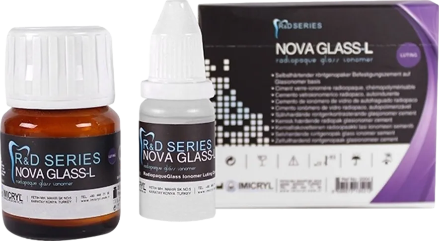 Imicryl Nova Glass L Radyopak Cam İyonomer Yapıştırma Simanı 15 gr