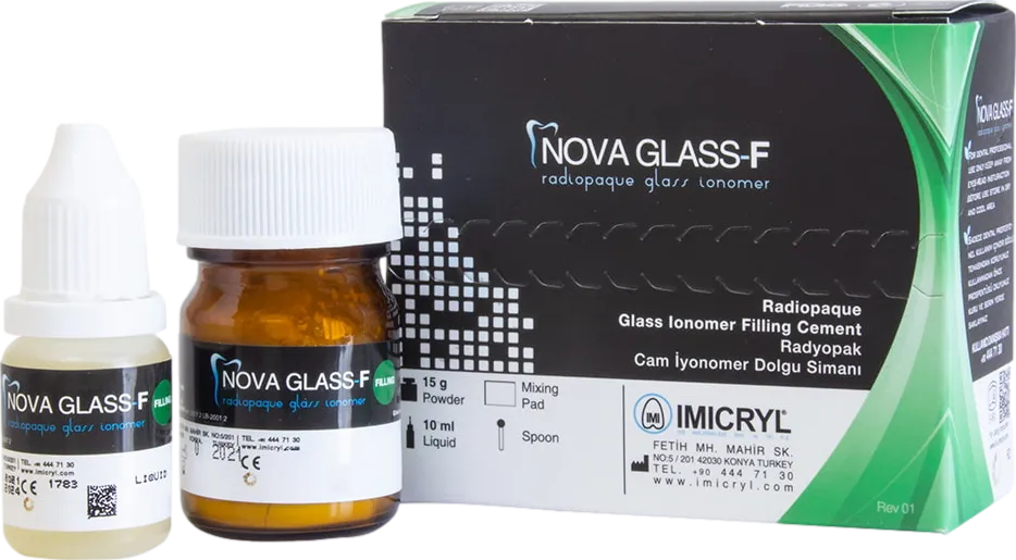 Imicryl Nova Glass F Radyopak Cam İonomer Dolgu Simanı 15 gr