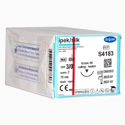 Doğsan İpek 3/0 18 3/8 Ters Keskin 75cm İpek Emilemeyen Sütür 12 Adet